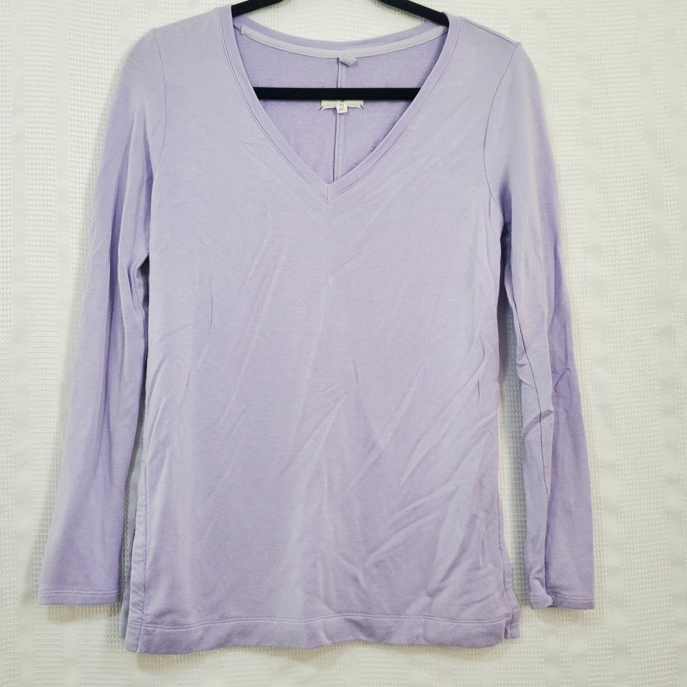 LOU & GREY V-Neck Longsleeve Pullover Lilac Women's Size XS